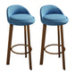 Contemporary Wood Stool Fabric Cushion in Matte Finish for Home