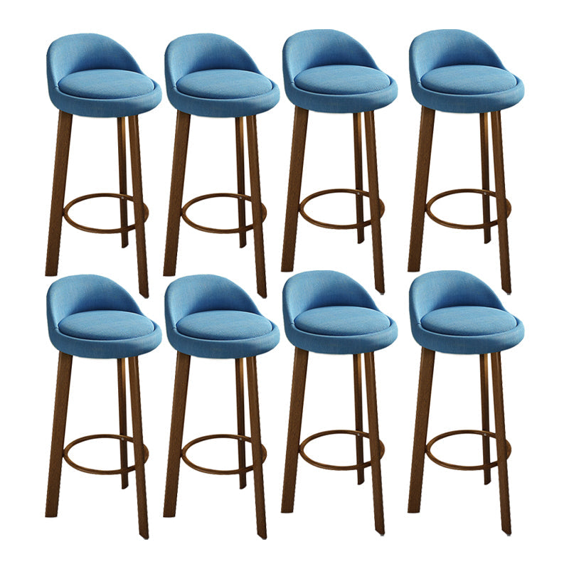 Contemporary Wood Stool Fabric Cushion in Matte Finish for Home