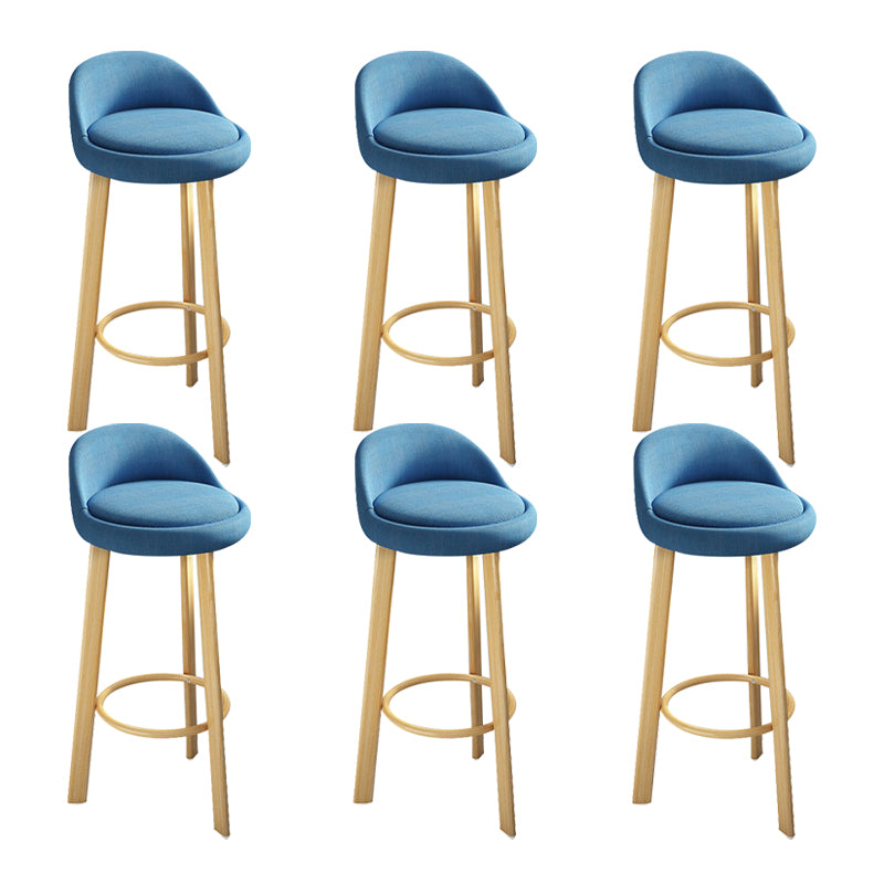 Contemporary Wood Stool Fabric Cushion in Matte Finish for Home