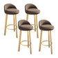 Contemporary Wood Stool Fabric Cushion in Matte Finish for Home