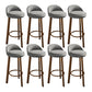 Contemporary Wood Stool Fabric Cushion in Matte Finish for Home