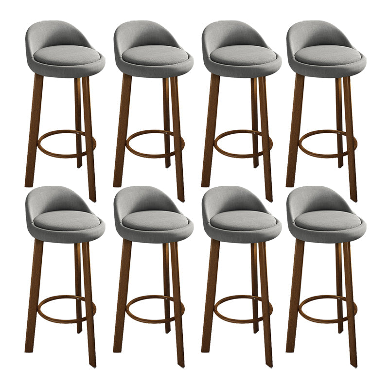 Contemporary Wood Stool Fabric Cushion in Matte Finish for Home