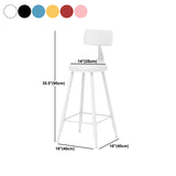 Scandinavian Metal Barstool Fabric Upholstered Counter Stool in Matte Finish