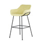 Scandinavian Faux Leather Upholstered Counter Stool with 4 Legs in Matte Finish for Home Yellow 1 Piece Clearhalo 'Bar Furniture' 'Bar Stools' 'bar_stools' 'furn' 'furn_bar_stools' 'Furniture' 'Kitchen & Dining Furniture' 5847157