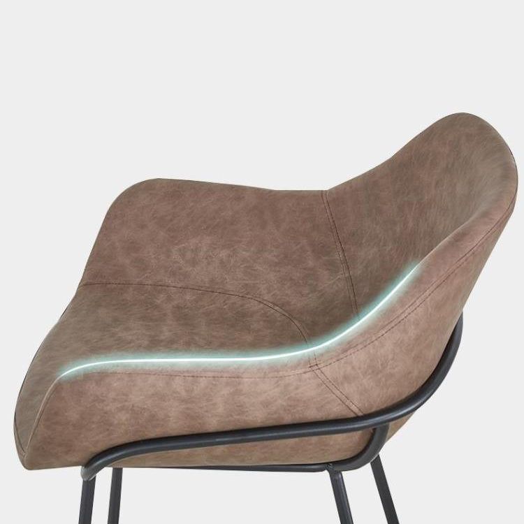 Scandinavian Faux Leather Upholstered Counter Stool with 4 Legs in Matte Finish for Home Clearhalo 'Bar Furniture' 'Bar Stools' 'bar_stools' 'furn' 'furn_bar_stools' 'Furniture' 'Kitchen & Dining Furniture' 5847159