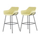 Scandinavian Faux Leather Upholstered Counter Stool with 4 Legs in Matte Finish for Home Yellow 2 Piece Set Clearhalo 'Bar Furniture' 'Bar Stools' 'bar_stools' 'furn' 'furn_bar_stools' 'Furniture' 'Kitchen & Dining Furniture' 5847160
