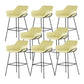 Scandinavian Faux Leather Upholstered Counter Stool with 4 Legs in Matte Finish for Home Yellow 8 Piece Set Clearhalo 'Bar Furniture' 'Bar Stools' 'bar_stools' 'furn' 'furn_bar_stools' 'Furniture' 'Kitchen & Dining Furniture' 5847166