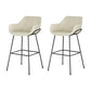 Scandinavian Faux Leather Upholstered Counter Stool with 4 Legs in Matte Finish for Home Off-White 2 Piece Set Clearhalo 'Bar Furniture' 'Bar Stools' 'bar_stools' 'furn' 'furn_bar_stools' 'Furniture' 'Kitchen & Dining Furniture' 5847169