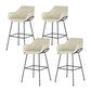 Scandinavian Faux Leather Upholstered Counter Stool with 4 Legs in Matte Finish for Home Off-White 4 Piece Set Clearhalo 'Bar Furniture' 'Bar Stools' 'bar_stools' 'furn' 'furn_bar_stools' 'Furniture' 'Kitchen & Dining Furniture' 5847171