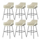 Scandinavian Faux Leather Upholstered Counter Stool with 4 Legs in Matte Finish for Home Off-White 6 Piece Set Clearhalo 'Bar Furniture' 'Bar Stools' 'bar_stools' 'furn' 'furn_bar_stools' 'Furniture' 'Kitchen & Dining Furniture' 5847174