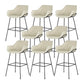 Scandinavian Faux Leather Upholstered Counter Stool with 4 Legs in Matte Finish for Home Off-White 8 Piece Set Clearhalo 'Bar Furniture' 'Bar Stools' 'bar_stools' 'furn' 'furn_bar_stools' 'Furniture' 'Kitchen & Dining Furniture' 5847176