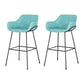 Scandinavian Faux Leather Upholstered Counter Stool with 4 Legs in Matte Finish for Home Blue 2 Piece Set Clearhalo 'Bar Furniture' 'Bar Stools' 'bar_stools' 'furn' 'furn_bar_stools' 'Furniture' 'Kitchen & Dining Furniture' 5847178