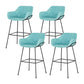Scandinavian Faux Leather Upholstered Counter Stool with 4 Legs in Matte Finish for Home Blue 4 Piece Set Clearhalo 'Bar Furniture' 'Bar Stools' 'bar_stools' 'furn' 'furn_bar_stools' 'Furniture' 'Kitchen & Dining Furniture' 5847179