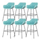 Scandinavian Faux Leather Upholstered Counter Stool with 4 Legs in Matte Finish for Home Blue 6 Piece Set Clearhalo 'Bar Furniture' 'Bar Stools' 'bar_stools' 'furn' 'furn_bar_stools' 'Furniture' 'Kitchen & Dining Furniture' 5847180