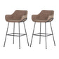 Scandinavian Faux Leather Upholstered Counter Stool with 4 Legs in Matte Finish for Home Brown 2 Piece Set Clearhalo 'Bar Furniture' 'Bar Stools' 'bar_stools' 'furn' 'furn_bar_stools' 'Furniture' 'Kitchen & Dining Furniture' 5847182