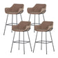 Scandinavian Faux Leather Upholstered Counter Stool with 4 Legs in Matte Finish for Home Brown 4 Piece Set Clearhalo 'Bar Furniture' 'Bar Stools' 'bar_stools' 'furn' 'furn_bar_stools' 'Furniture' 'Kitchen & Dining Furniture' 5847183