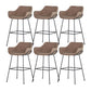 Scandinavian Faux Leather Upholstered Counter Stool with 4 Legs in Matte Finish for Home Brown 6 Piece Set Clearhalo 'Bar Furniture' 'Bar Stools' 'bar_stools' 'furn' 'furn_bar_stools' 'Furniture' 'Kitchen & Dining Furniture' 5847184