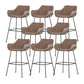 Scandinavian Faux Leather Upholstered Counter Stool with 4 Legs in Matte Finish for Home Brown 8 Piece Set Clearhalo 'Bar Furniture' 'Bar Stools' 'bar_stools' 'furn' 'furn_bar_stools' 'Furniture' 'Kitchen & Dining Furniture' 5847185
