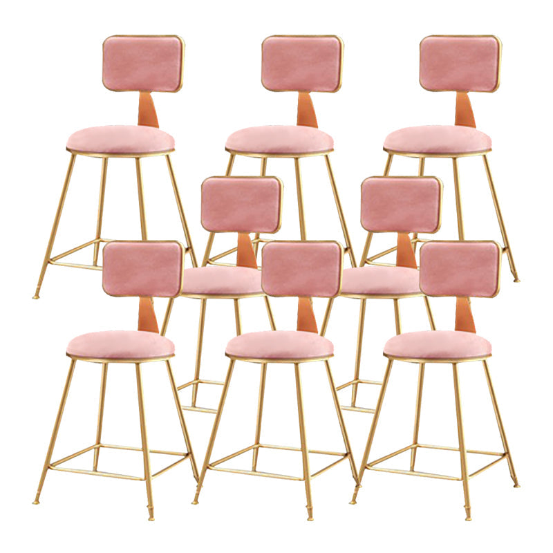 Sgabello imbottito in tessuto in metallo glam in metallo in finitura opaca per interno