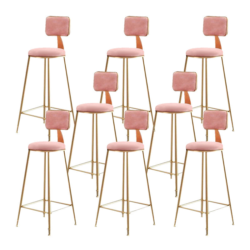 Sgabello imbottito in tessuto in metallo glam in metallo in finitura opaca per interno