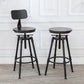 Tabouret industriel en métal, siège rond en bois, tabouret de comptoir réglable, finition mate