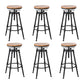 Tabouret industriel en métal, siège rond en bois, tabouret de comptoir réglable, finition mate
