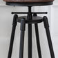 Tabouret industriel en métal, siège rond en bois, tabouret de comptoir réglable, finition mate