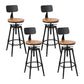 Tabouret industriel en métal, siège rond en bois, tabouret de comptoir réglable, finition mate