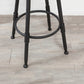 Tabouret industriel en métal, siège rond en bois, tabouret de comptoir réglable, finition mate
