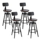 Tabouret industriel en métal, siège rond en bois, tabouret de comptoir réglable, finition mate