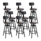 Tabouret industriel en métal, siège rond en bois, tabouret de comptoir réglable, finition mate