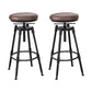 Tabouret industriel en métal, siège rond en bois, tabouret de comptoir réglable, finition mate