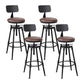 Tabouret industriel en métal, siège rond en bois, tabouret de comptoir réglable, finition mate