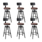 Tabouret industriel en métal, siège rond en bois, tabouret de comptoir réglable, finition mate