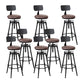 Tabouret industriel en métal, siège rond en bois, tabouret de comptoir réglable, finition mate