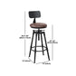 Tabouret industriel en métal, siège rond en bois, tabouret de comptoir réglable, finition mate