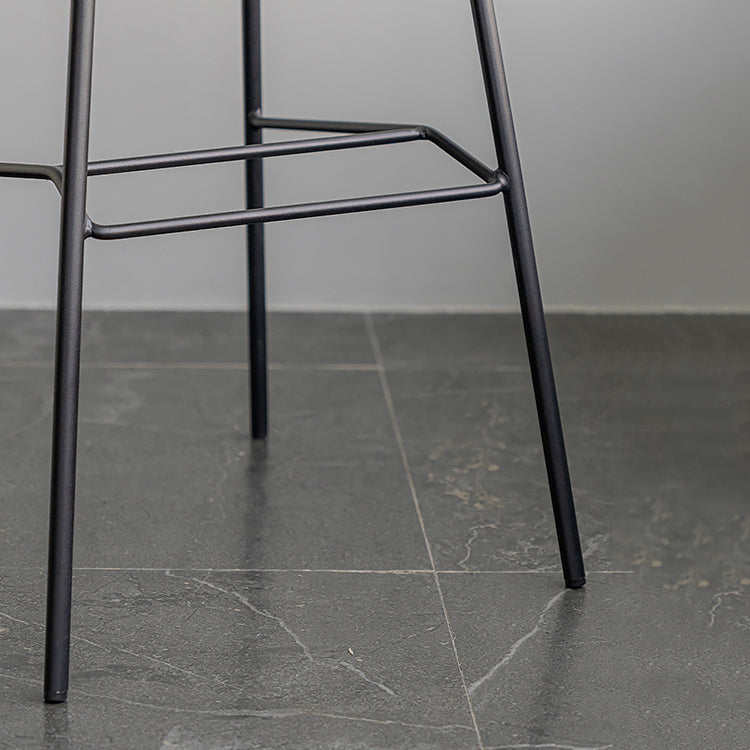 Scandinavian Style Metal Barstool Faux Leather Counter Stool with 4 Legs Clearhalo 'Bar Furniture' 'Bar Stools' 'bar_stools' 'furn' 'furn_bar_stools' 'Furniture' 'Kitchen & Dining Furniture' 5847388