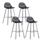 Scandinavian Style Metal Barstool Faux Leather Counter Stool with 4 Legs Black 4 Piece Set Clearhalo 'Bar Furniture' 'Bar Stools' 'bar_stools' 'furn' 'furn_bar_stools' 'Furniture' 'Kitchen & Dining Furniture' 5847398