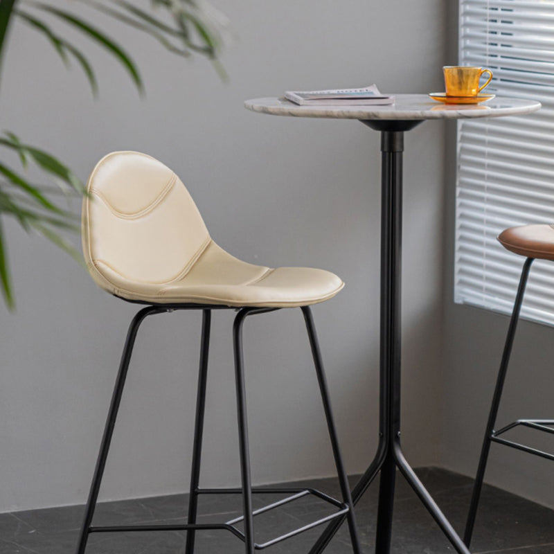 Scandinavian Style Metal Barstool Faux Leather Counter Stool with 4 Legs Clearhalo 'Bar Furniture' 'Bar Stools' 'bar_stools' 'furn' 'furn_bar_stools' 'Furniture' 'Kitchen & Dining Furniture' 5847399