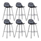 Scandinavian Style Metal Barstool Faux Leather Counter Stool with 4 Legs Black 6 Piece Set Clearhalo 'Bar Furniture' 'Bar Stools' 'bar_stools' 'furn' 'furn_bar_stools' 'Furniture' 'Kitchen & Dining Furniture' 5847401
