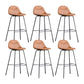 Scandinavian Style Metal Barstool Faux Leather Counter Stool with 4 Legs Brown 6 Piece Set Clearhalo 'Bar Furniture' 'Bar Stools' 'bar_stools' 'furn' 'furn_bar_stools' 'Furniture' 'Kitchen & Dining Furniture' 5847407