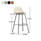 Scandinavian Style Metal Barstool Faux Leather Counter Stool with 4 Legs Clearhalo 'Bar Furniture' 'Bar Stools' 'bar_stools' 'furn' 'furn_bar_stools' 'Furniture' 'Kitchen & Dining Furniture' 5847409