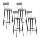 Scandinavian Metal Barstool Fabric Upholstered Counter Stool in Matte Finish Indoor