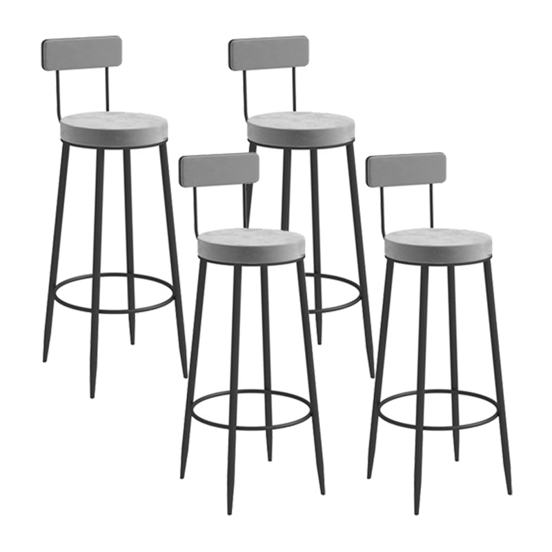 Scandinavian Metal Barstool Fabric Upholstered Counter Stool in Matte Finish Indoor