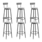 Scandinavian Metal Barstool Fabric Upholstered Counter Stool in Matte Finish Indoor
