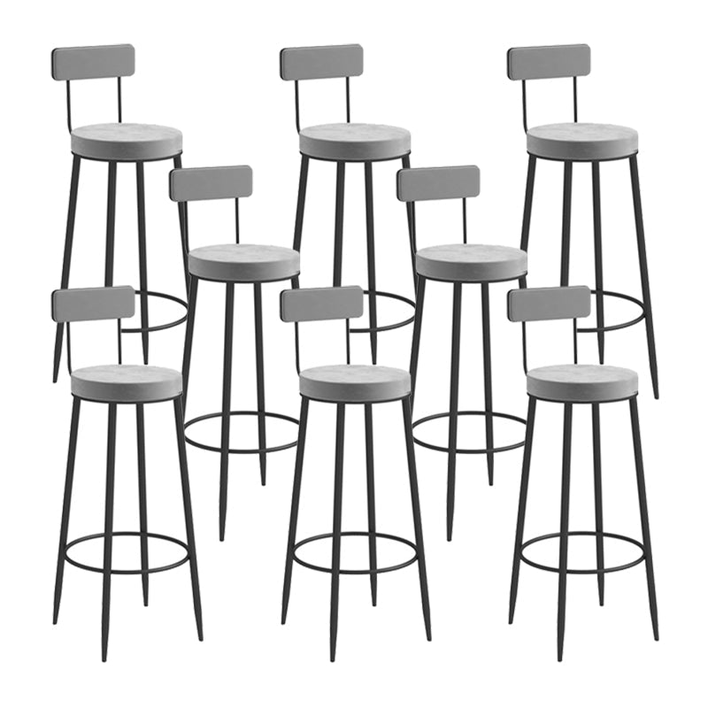Scandinavian Metal Barstool Fabric Upholstered Counter Stool in Matte Finish Indoor
