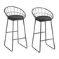 Scandinavian Metal Barstool Fabric Upholstered Counter Stool in Matte Finish Indoor