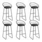 Scandinavian Metal Barstool Fabric Upholstered Counter Stool in Matte Finish Indoor