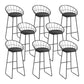 Scandinavian Metal Barstool Fabric Upholstered Counter Stool in Matte Finish Indoor