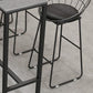 Scandinavian Metal Barstool Fabric Upholstered Counter Stool in Matte Finish Indoor